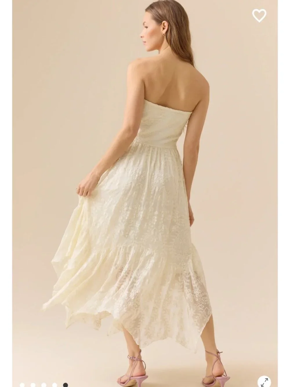 Jess Strapless Midi Dress Altar'd State Cream Dress NWT - Picture 5 of 5